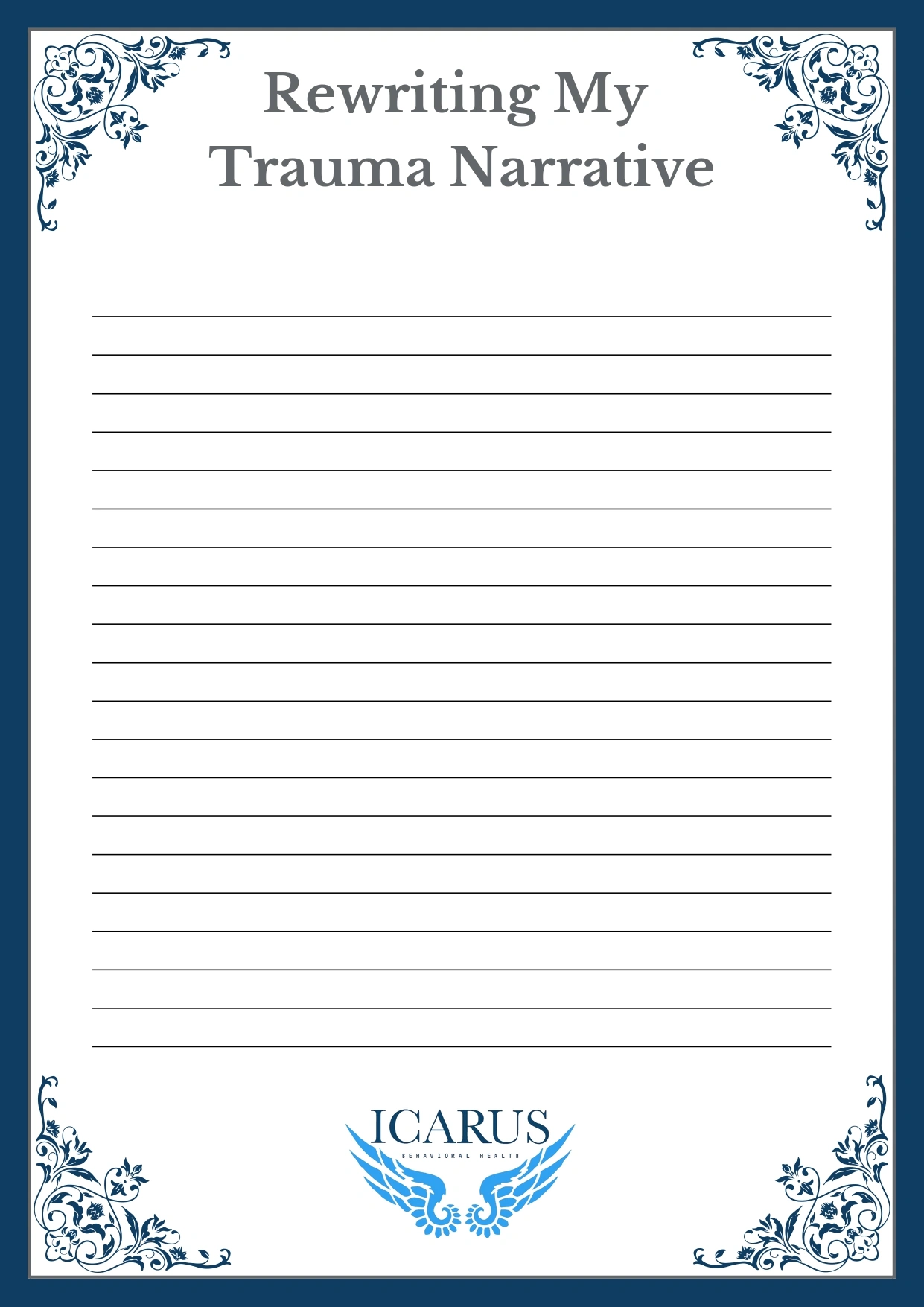 Rewriting My Trauma Narrative Worksheet - Icarus Behavioral Health